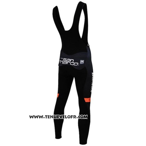 2015 Maillot Ciclismo DE Rose Noir et Orange Manches Longues et Cuissard